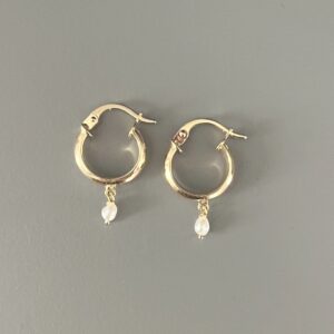Mini Bahraini Pearl Hoop Earrings