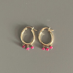 Ruby Oval Hoop Earrings