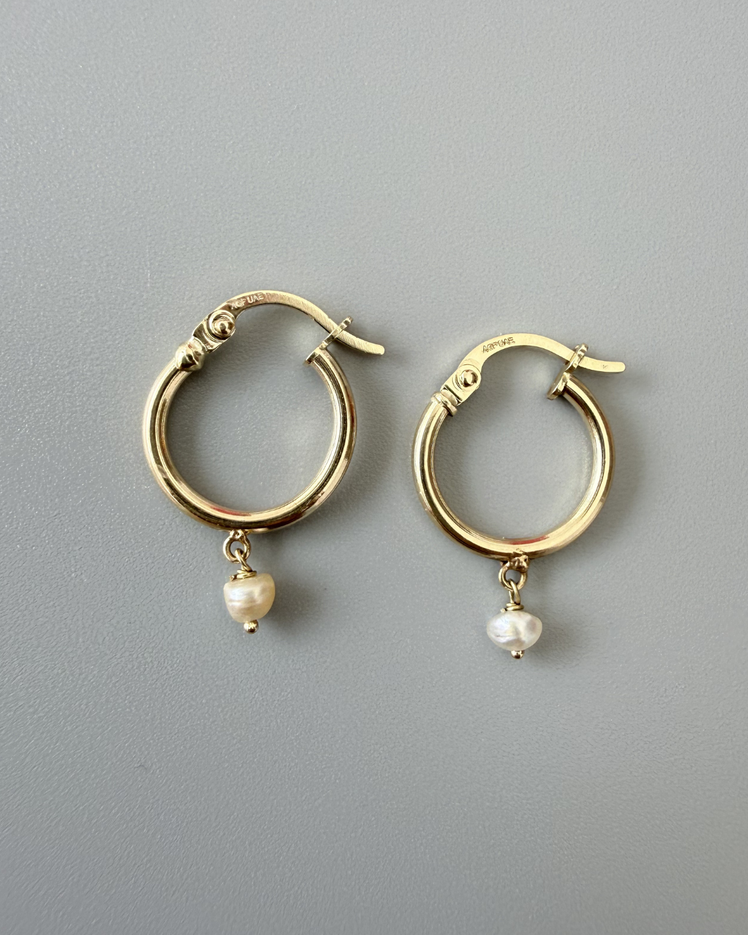 Mini Bahraini Pearl Hoop Earrings