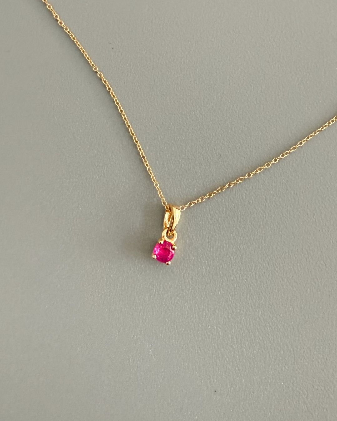 Birthstone Modern Necklace (JULY BIRTHSTONE)