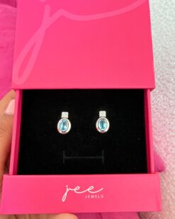 Topaz Oval Earring (Silver)