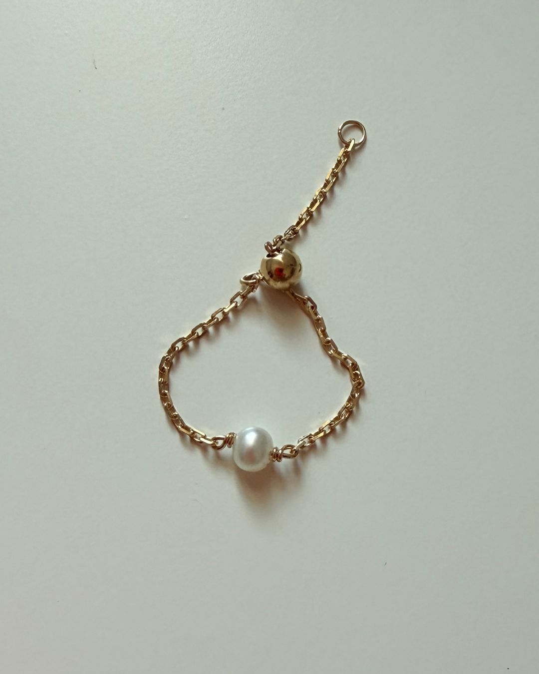 One Pearl Chain Ring