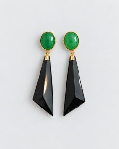Green Black Earrings