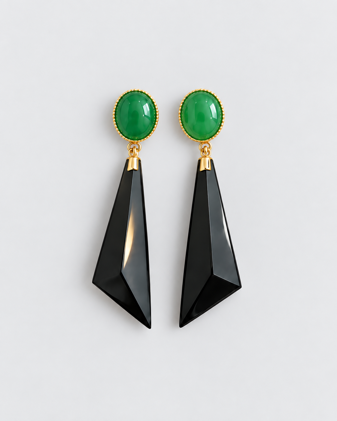 Green Black Earrings