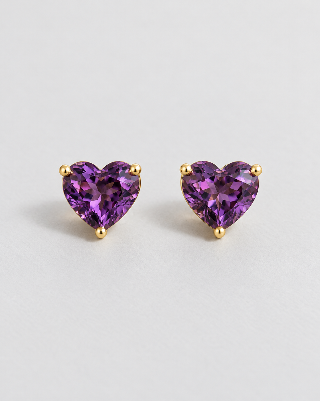Purple Heart Earrings (Amethyst)